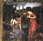 John William Waterhouse Nymphs Finding the Head of Orpheus painting